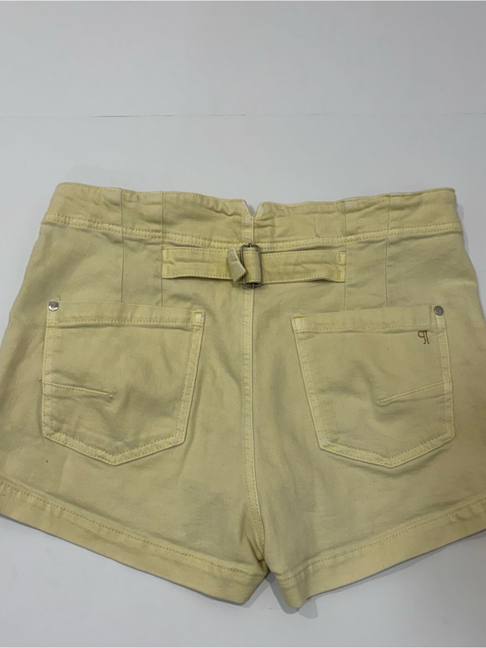 Pilcro The Kit Regenerative Cotton High-Waist Butter Yellow Shorts 30 - Picture 5 of 8